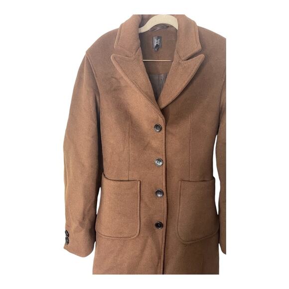 Helsa Button Front Trench Coat Long Single Breasted Oversized Winter Classy Sz S - Picture 4 of 14